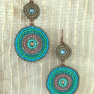 HANDMADE 🔹Blue Beaded Earrings 🔹